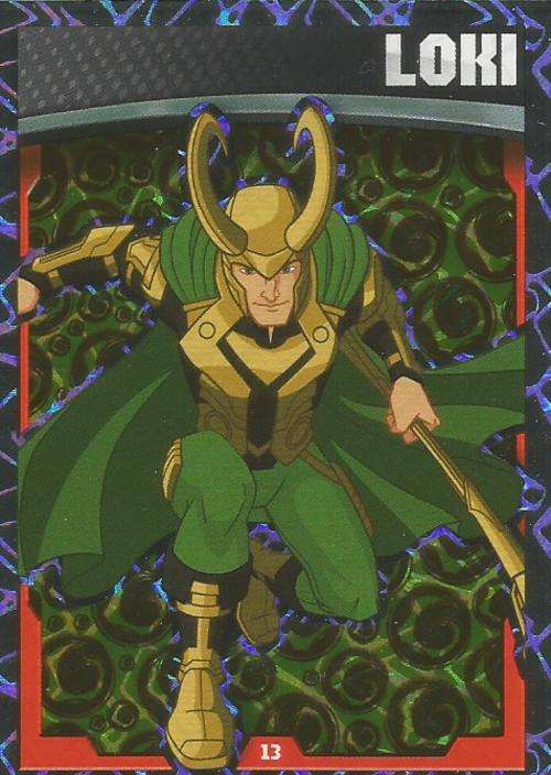 LOKI - MARVEL HERO ATTAX `AVENGERS` 2015 -  `HOLOGRAPHIC` FOIL TRADING CARD 13