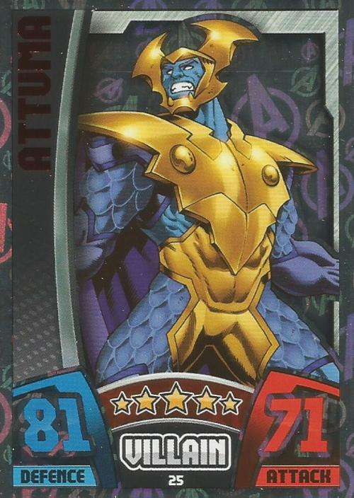 ATTUMA - MARVEL HERO ATTAX `AVENGERS` 2015 -  `AVENGERS HOLOGRAPHIC` FOIL TRADING CARD 25