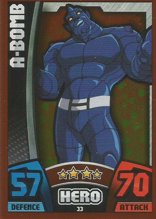 HERO ATTAX "AVENGERS" 2015 - A-BOMB "MIRROR" FOIL TRADING CARD 33