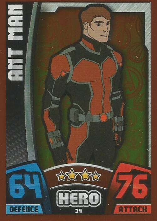 HERO ATTAX "AVENGERS" 2015 - ANT MAN "MIRROR" FOIL TRADING CARD 34