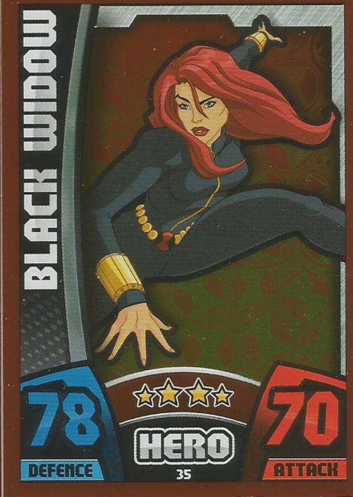 HERO ATTAX "AVENGERS" 2015 - BLACK WIDOW "MIRROR" FOIL TRADING CARD 35