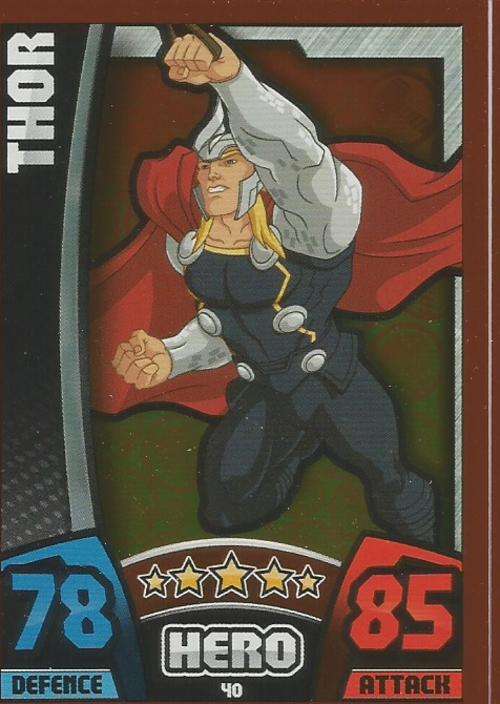 HERO ATTAX "AVENGERS" 2015 - THOR "MIRROR" FOIL TRADING CARD 40