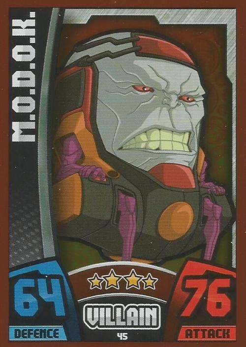 HERO ATTAX "AVENGERS" 2015 - MODOK "MIRROR" FOIL TRADING CARD 45