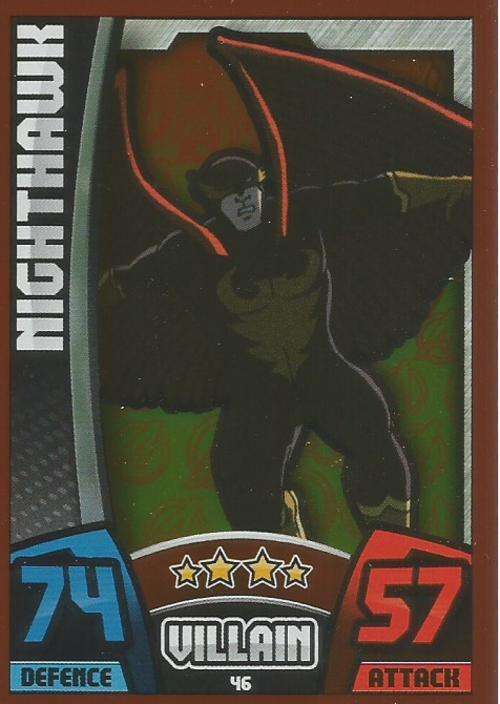 HERO ATTAX "AVENGERS" 2015 - NIGHTHAWK "MIRROR" FOIL TRADING CARD 46