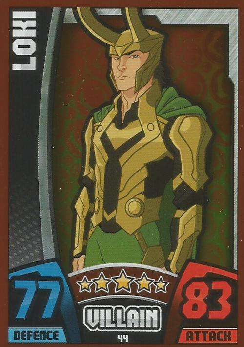 HERO ATTAX "AVENGERS" 2015 - LOKI "MIRROR" FOIL TRADING CARD 44