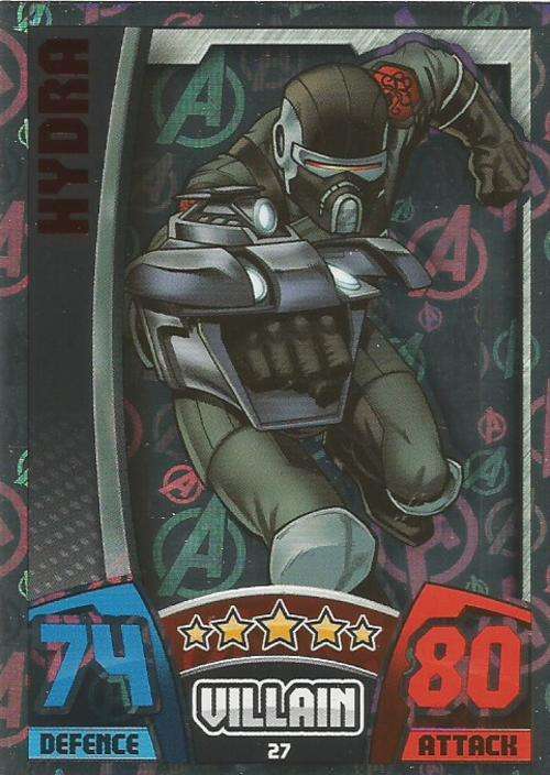 HYDRA - MARVEL HERO ATTAX `AVENGERS` 2015 -  `AVENGERS HOLOGRAPHIC` FOIL TRADING CARD 27