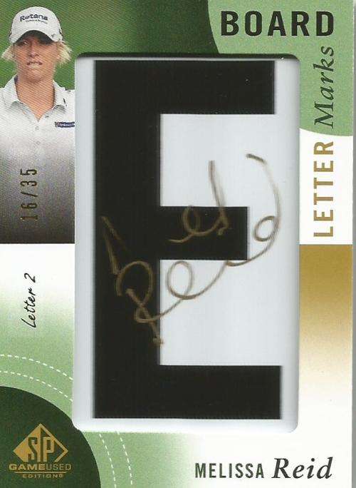MELISSA REID - `LETTER MARKER LEADER BOARD -  `AUTHENTIC AUTOGRAPH` TRADING CARD 16 of 35