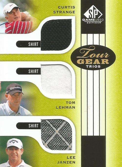 CURTIS STRANGE/TOM LEHMAN/LEE JANSEN - `SIGNATURE GOLF 12` - CERTIFIED TRIPLE `EVENT GOLF MEMO` CARD