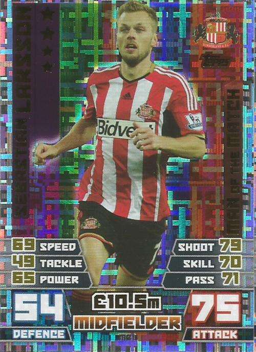 SEBASTIAN LARSSON  - MATCH ATTAX EXTRA 2015 - "MAN of the MATCH" CARD