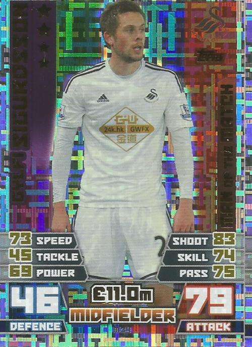 GYLFI SIGURDSSON  - MATCH ATTAX EXTRA 2015 - "MAN of the MATCH" CARD