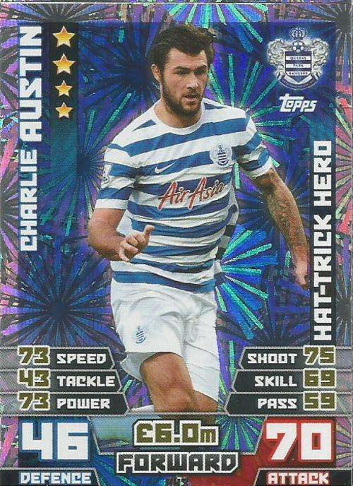 CHRLIE AUSTIN - MATCH ATTAX EXTRA 2015 - "HAT TRICK HERO" CARD