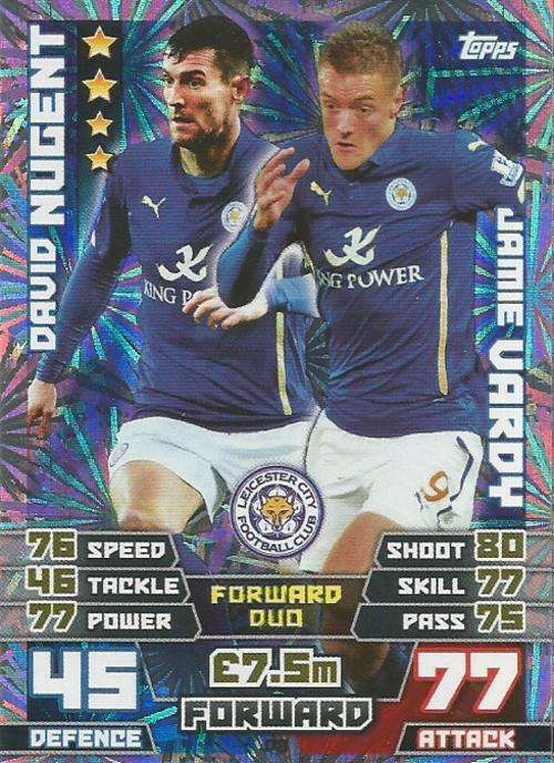 LEICESTER CITY FC   - MATCH ATTAX EXTRA 2015 - "DUO" FOIL CARD