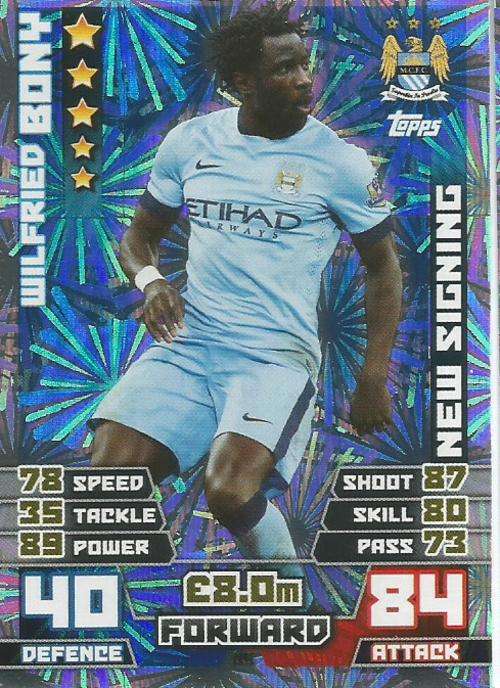 WILFRED BONY - MATCH ATTAX EXTRA 2015 - "NEW SIGNING" FOIL CARD