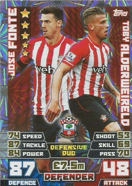SOUTHAMPTON - MATCH ATTAX EXTRA 2015 - "DUO" FOIL CARD