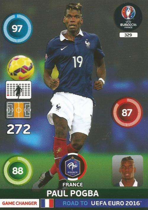 PAUL POGBA - PANINI "ROAD to EURO 2016" - "GAME CHANGER" TRADING CARD