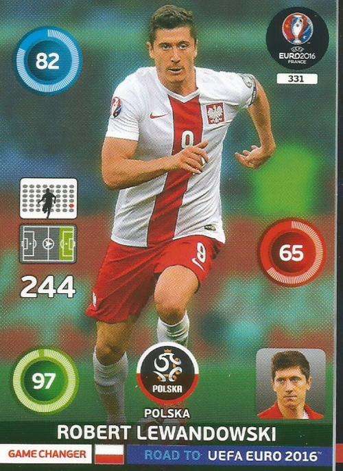 ROBERT LEWANDOWSKI - PANINI "ROAD to EURO 2016" - "GAME CHANGER" TRADING CARD