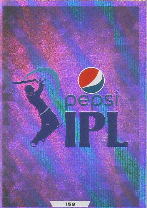IPL CRICKET ATTAX 2015/16 - "IPL LOGO" SILVER TRADING CARD 159