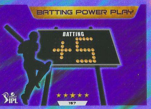 IPL CRICKET ATTAX 2015/16 - "BATTING POWER PLAY" SILVER TRADING CARD 157