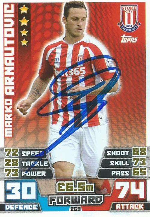 MARKO ARNAUTOVIC - "MATCH ATTAX 2015" "SIGNED" CARD
