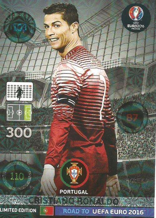 CRISTIANO RONALDO - PANINI ROAD to EURO 2016 COLLECTION - `LIMITED EDITION` TRADING CARD