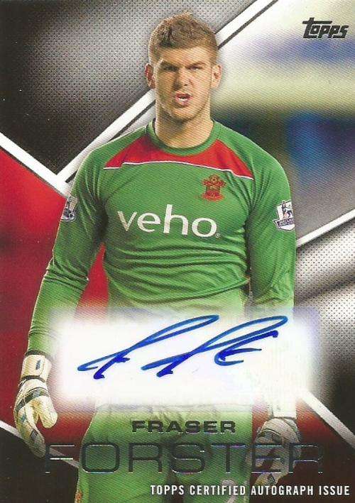 FRAZER FORSTER - TOPPS `PREMIER GOLD` 2014/15 - AUTHENTIC `CERTIFIED AUTOGRAPH` CARD PA/FF