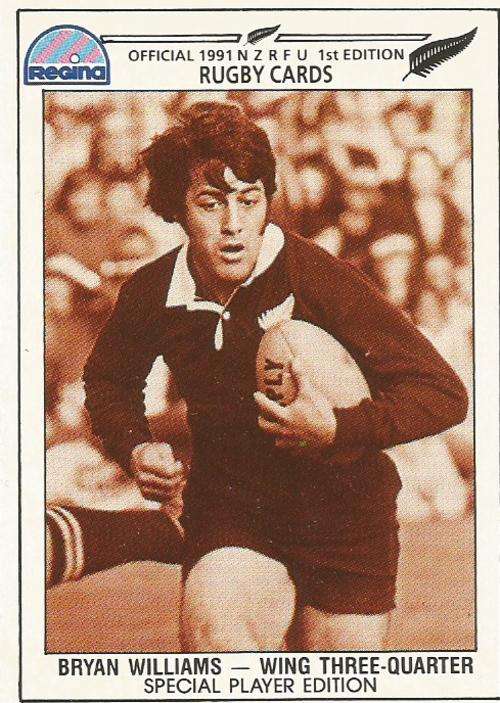 BRYAN WILLIAMS - REGINA "ALL BLACKS RUGBY 1991" - SPECIAL EDITION BASE TRADING CARD 212