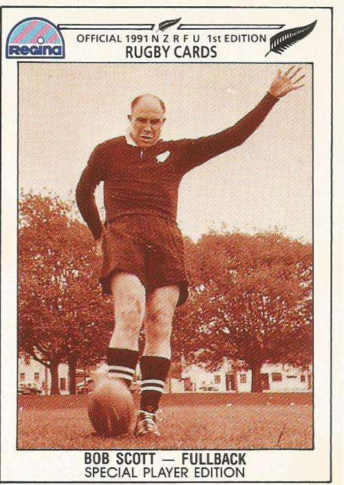 BOB SCOTT - REGINA "ALL BLACKS RUGBY 1991" - SPECIAL EDITION BASE TRADING CARD 214