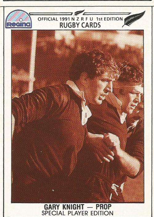GARY KNIGHT - REGINA "ALL BLACKS RUGBY 1991" -  SPECIAL EDITION BASE TRADING CARD 200