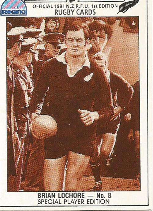 BRIAN LOCHORE - REGINA "ALL BLACKS RUGBY 1991" - SPECIAL EDITION BASE TRADING CARD 207