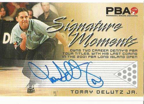 TOMMY DELUTZ Jr- `RITTENHOUSE PBA TENPIN BOWLING` 08 - CERTIFIED `SIGNATURE MOMENTS AUTOGRAPH` CARD