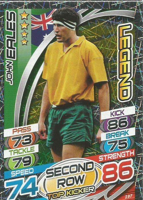 JOHN EALES (Australia) - TOPPS `RUGBY WORLD CUP 2015` - `LEGEND` FOIL TRADING CARD 197