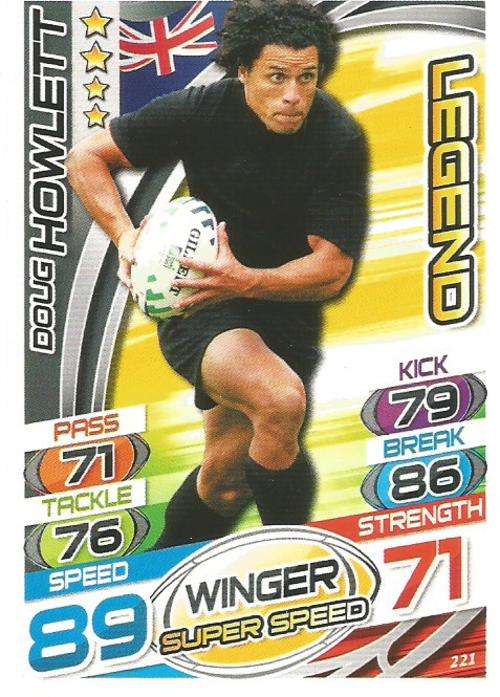 DOUG HOWLETT - TOPPS `RUGBY WORLD CUP` 2015 -  `LEGEND` BASE TRADING CARD 221
