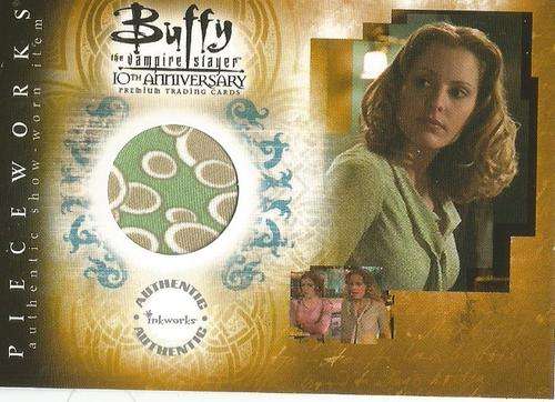 EMMA CAULFIELD - `BUFFY 10th ANNIVERSARY` - AUTHENTIC `PIECEWORKS MEMORABILIA` TRADING CARD PW8