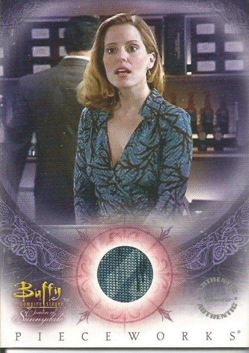 EMMA CAULFIELD - `BUFFY WOMAN of SUNNYDALE` - AUTHENTIC `PIECEWORKS MEMORABILIA` TRADING CARD PW3