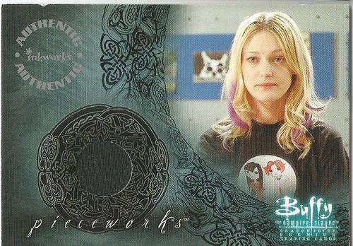EMMA CAULFIELD - `BUFFY SEASON 7` - AUTHENTIC `PIECEWORKS MEMORABILIA` TRADING CARD PW5