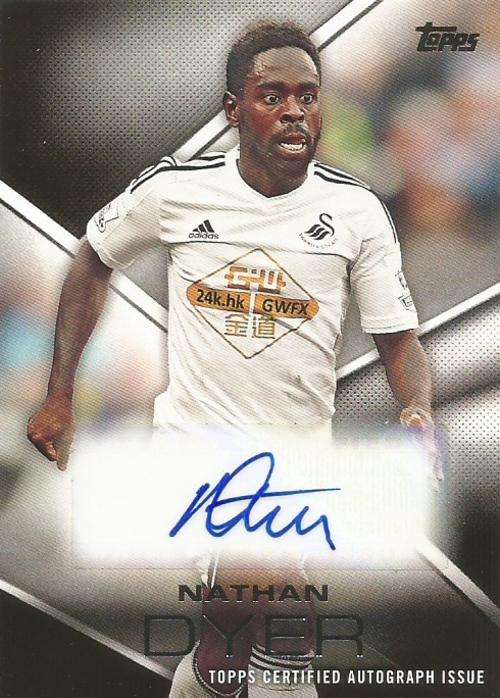NATHAN DYER - TOPPS `PREMIER GOLD` 2014/15 - AUTHENTIC `CERTIFIED AUTOGRAPH` CARD PA/ND