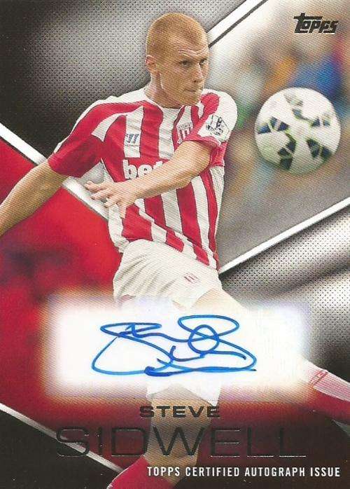 STEVE SIDWELL - TOPPS `PREMIER GOLD` 2014/15 - AUTHENTIC `CERTIFIED AUTOGRAPH` CARD PA/SS
