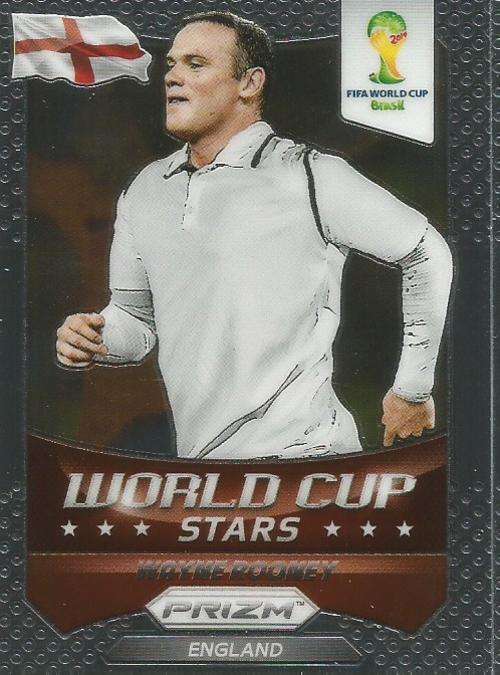 WAYNE ROONEY - WORLD CUP 2014 PANINI "PRIZM" - "W/CUP STARS" TRADING CARD 14