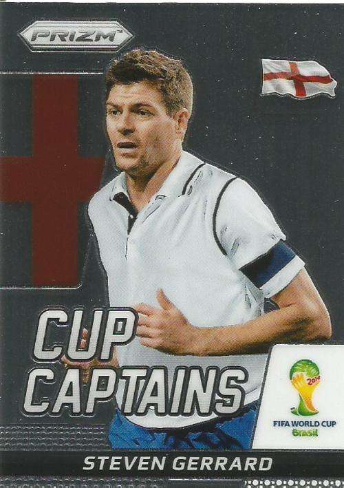STEVEN GERARD - WORLD CUP 2014 PANINI "PRIZM" - "CUP CAPTAIN " TRADING CARD 27