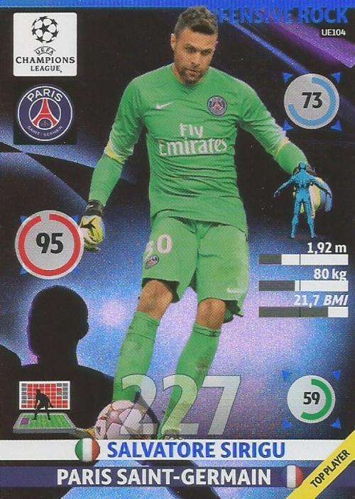 CHAMPIONS LEAGUE "UPDATES" 2015 - SALVATORE SIRIGU "DEFENSIVE ROCK" CARD
