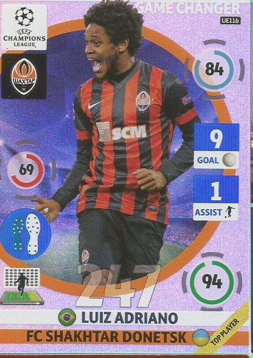 LUIS ADRIANO - CHAMPIONS LEAGUE "UPDATES" 2015 - "GAME CHANGER" FOIL CARD