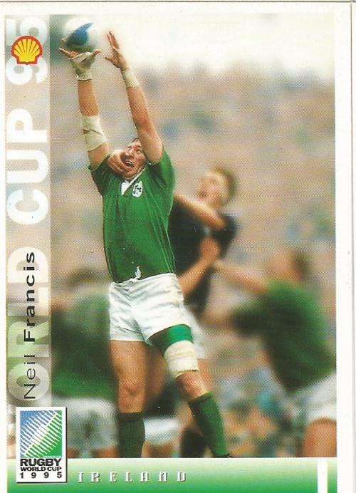 NEIL FRANCIS - SPORTS DECK "RUGBY WORLD CUP 95" -  BASE TRADING CARD 182