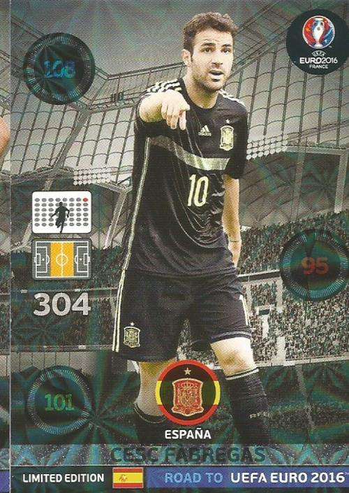 CESC FABREGAS - PANINI "ROAD to EURO 2016" - "LIMITED EDITION" TRADING CARD