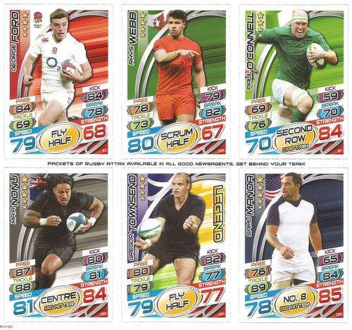 RUGBY WORLD CUP 2015 - TOPPS - `PROMOTIONAL TRADING CARD SHEET of 6` - SHEET RU15/QD1