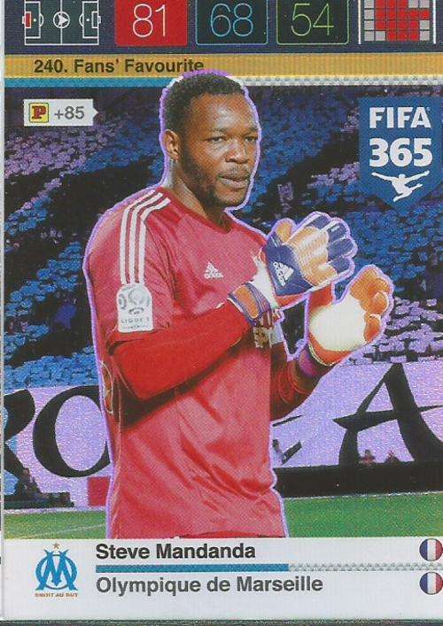 PANINI FIFA 365 - STEVE MANDANA - "FANS FAVOURITE" TRADING CARD