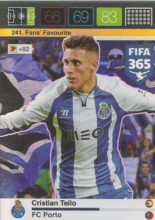 PANINI FIFA 365 - CRISTIAN TELLO - "FANS FAVOURITE" TRADING CARD