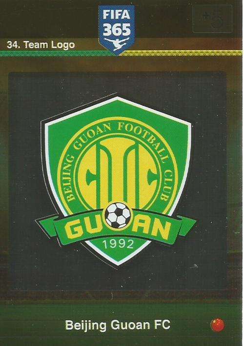 PANINI FIFA 365 - BEIJING GUAN - "LOGO" TRADING CARD