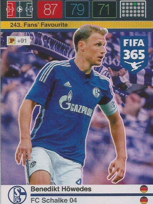 PANINI FIFA 365 - BENEDIKT HOWEDES - "FANS FAVOURITE" TRADING CARD