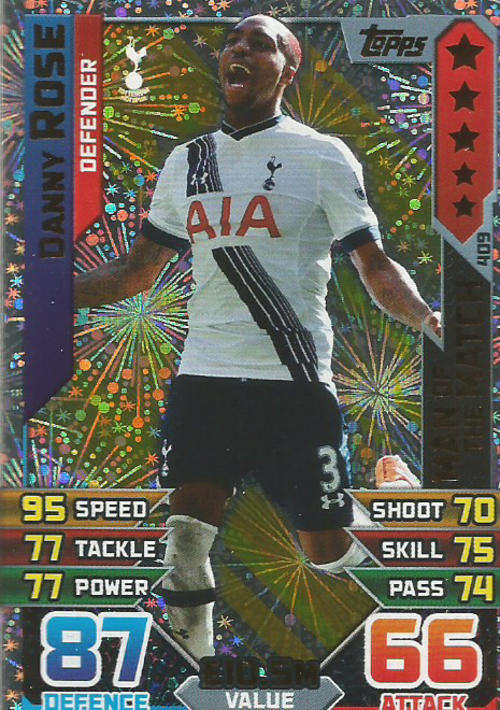 MATCH ATTAX 2015/2016 - DANNY ROSE -   "MAN of the MATCH" TRADING CARD
