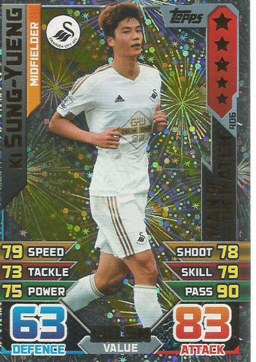 MATCH ATTAX 2015/2016 - KI SUNG YUENG -   "MAN of the MATCH" TRADING CARD
